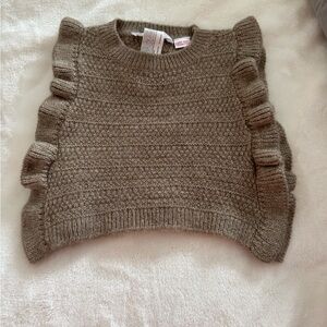 Zara light brown cropped sweater toddler sz 3